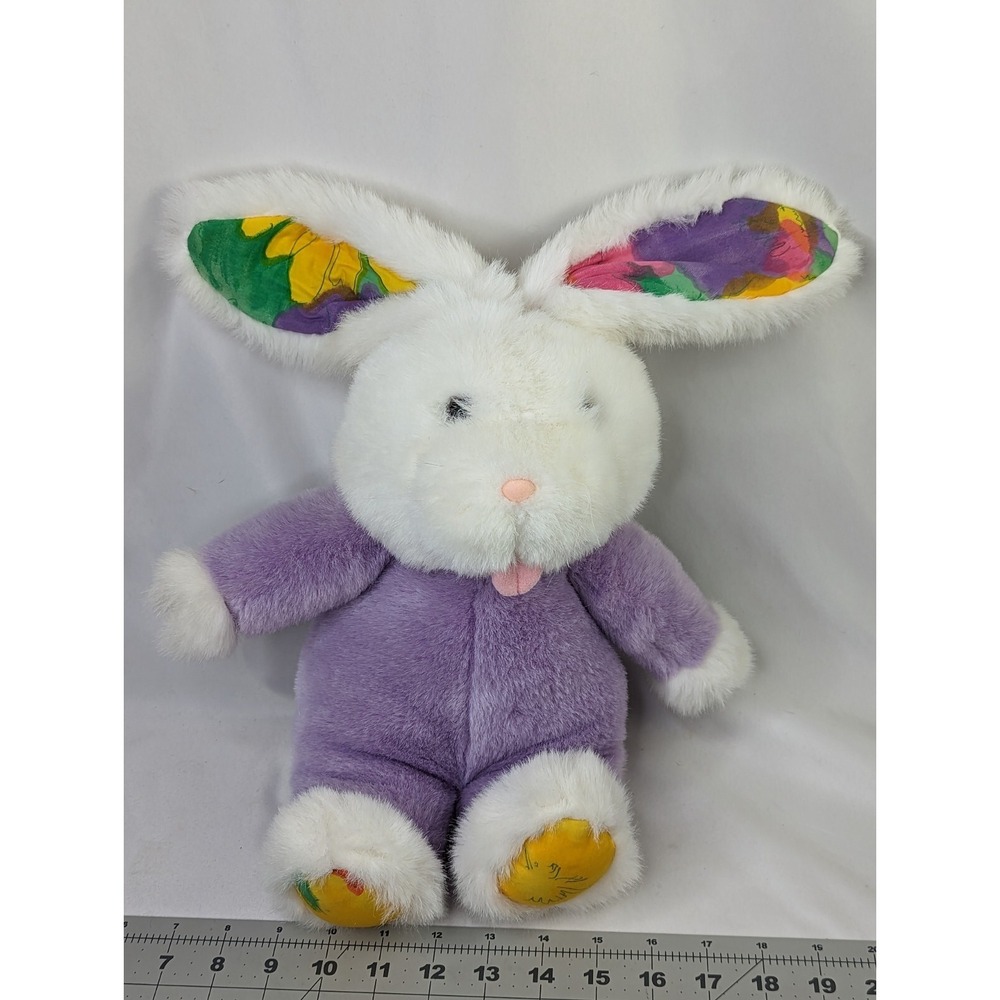 Walmart Purple Rabbit Plush Bunny Dye Ears 13 Inch Stuffed Animal Toy